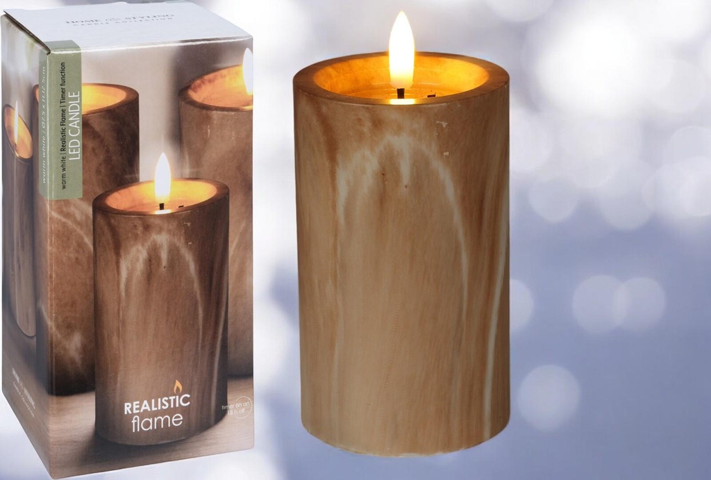 Bougie led 7.5x12.5cm brun