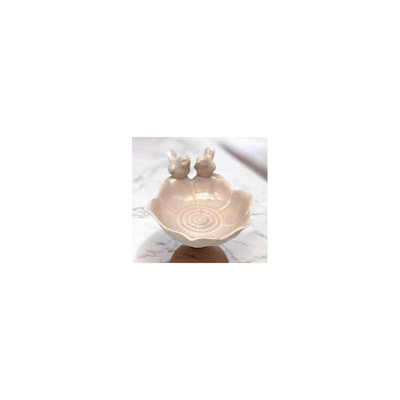 Vide poche oiseau beige