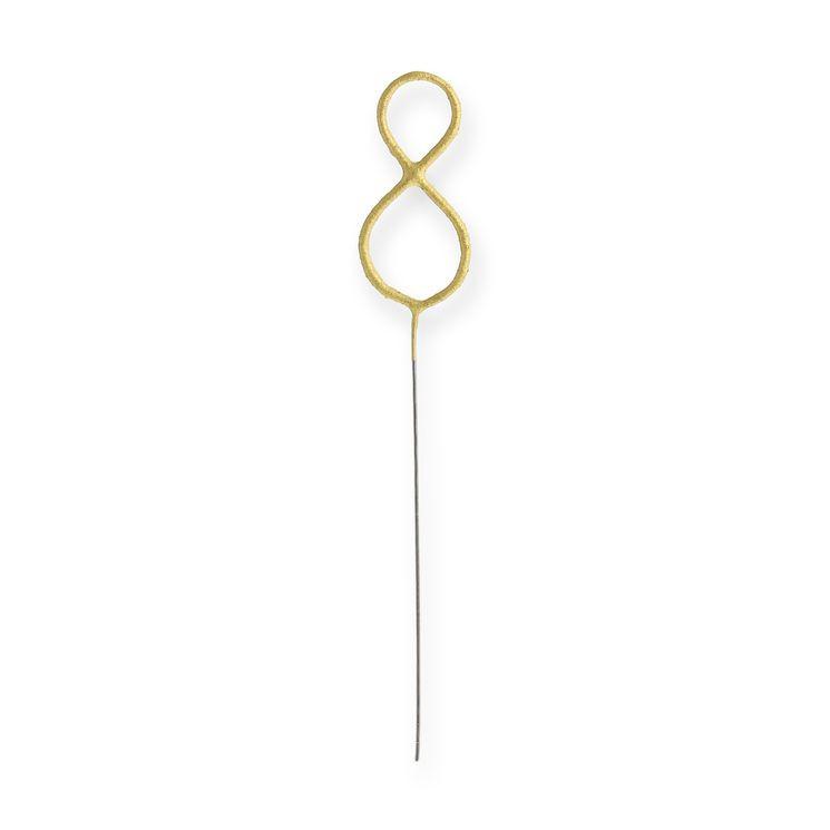 Bougie chiffre scintillante 08