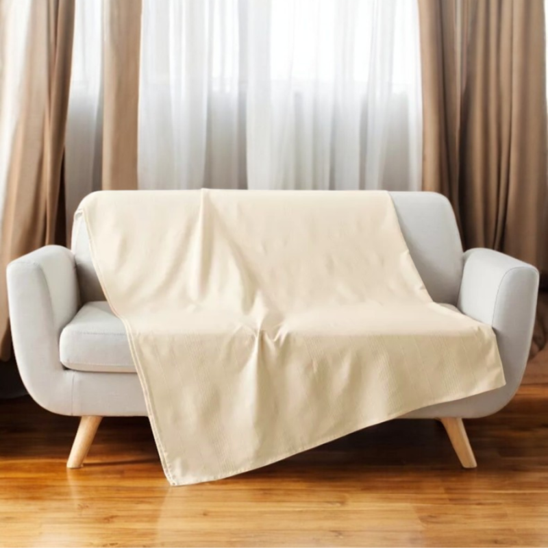 Plaid 180x220 angora  coton cotonnia