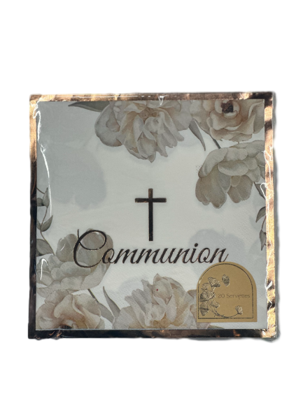 Serviettes 33x33 communion/fleurs x20 