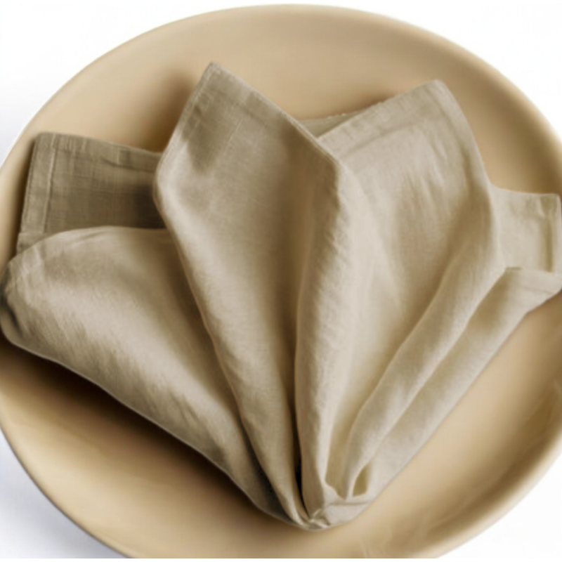 Serviette 40x40 x3 travertine  gaze de coton celestia