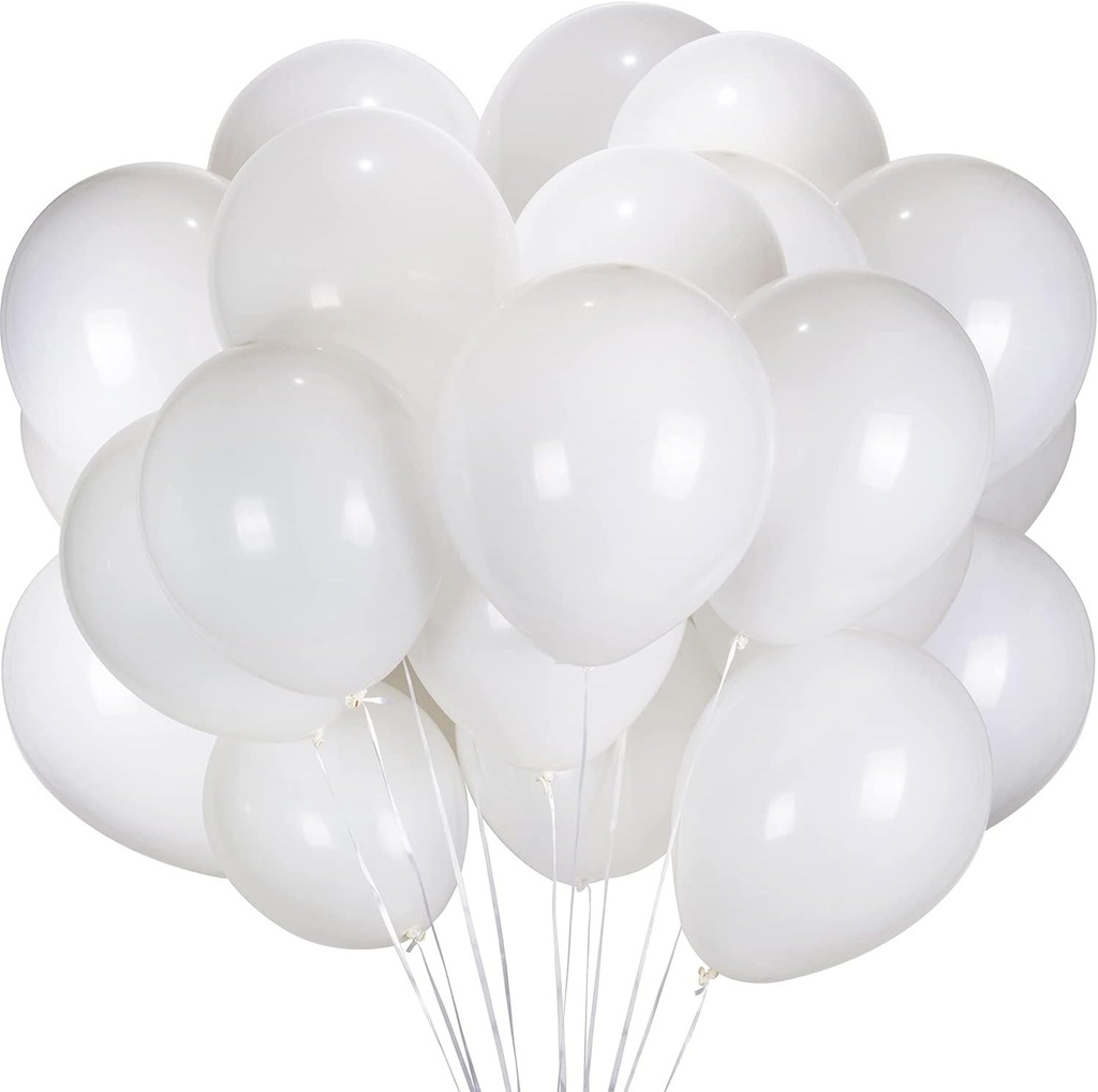Ballon unis blanc x30