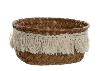 Corbeille décapage naturel en fibre 14x14x5 cm modèle standard