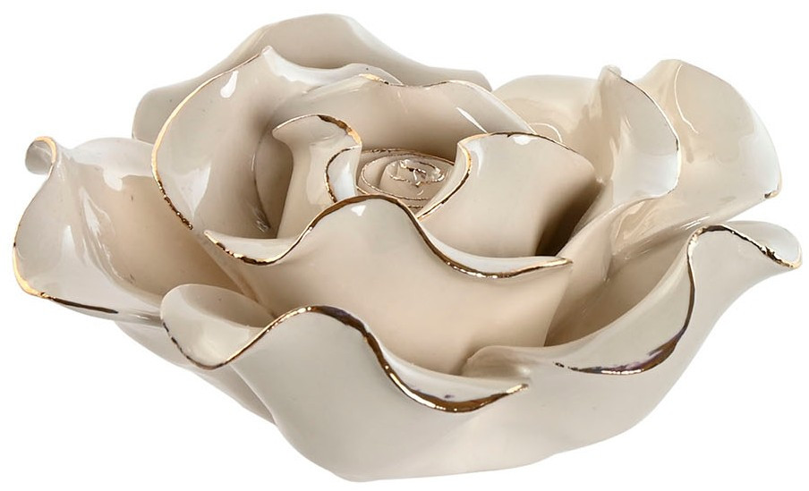 Fleur blanche en porcelaine 9x9x3,6 cm