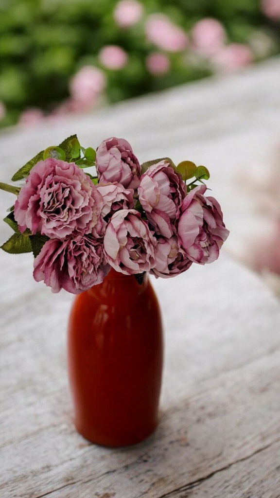 Bouquet de pivoines et oeillets rose