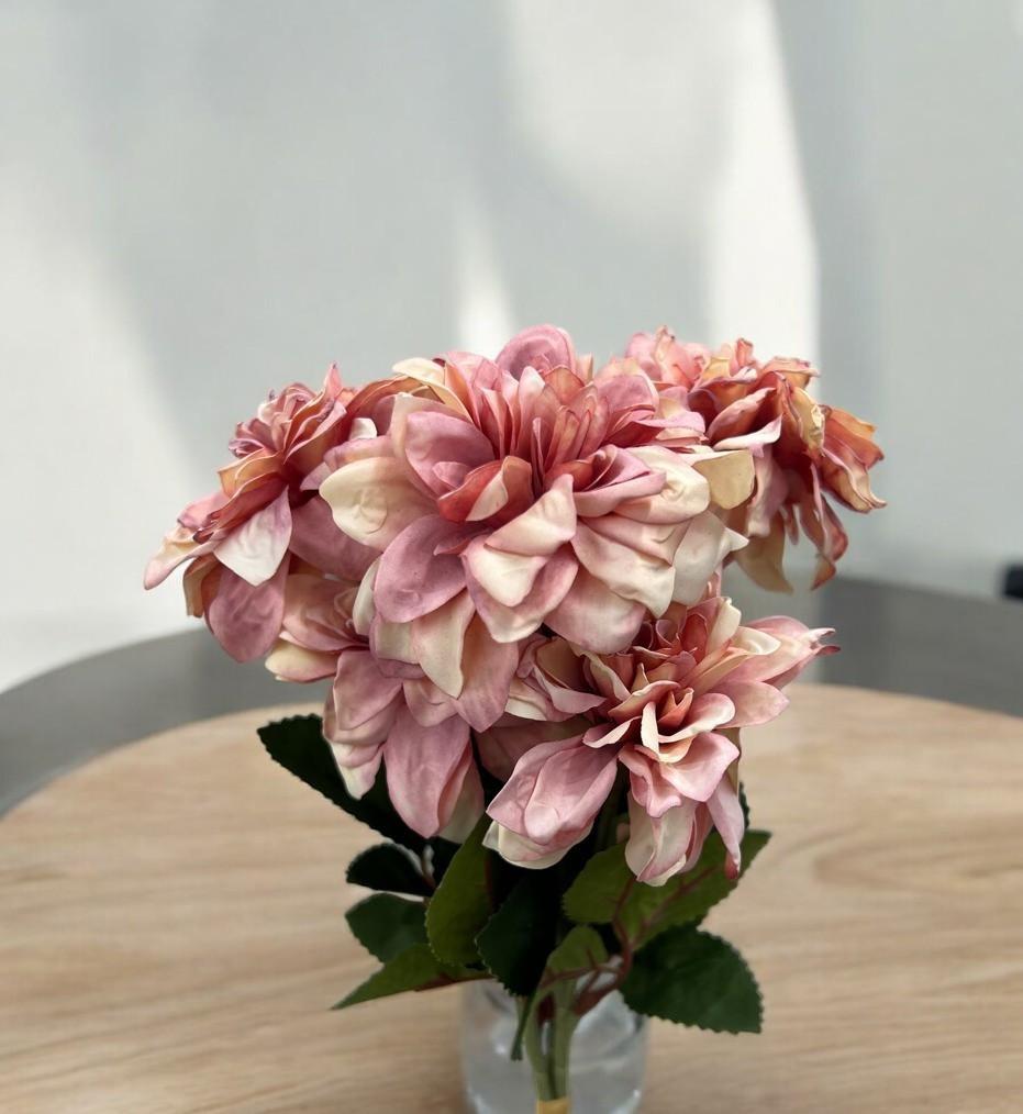 Bouquet dhalia rose/blanc