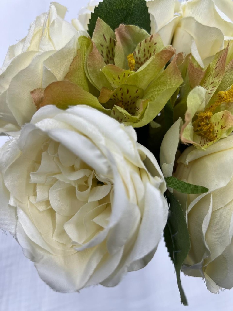 Bouquet pivoine orchidee ivoire