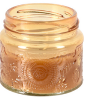 Bougie en verre 70x65mm jaune