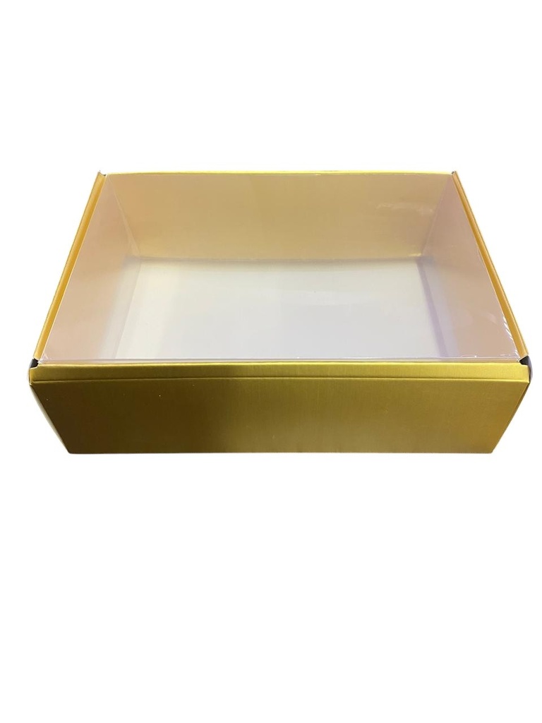 Boite à gateau en carton doré -  18x13x5 cm