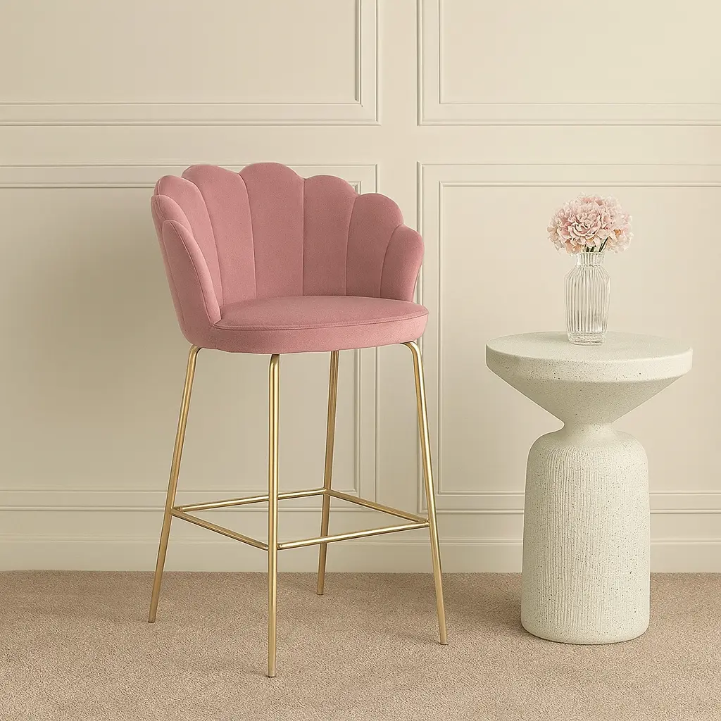 Chaise de bar  louna  rose