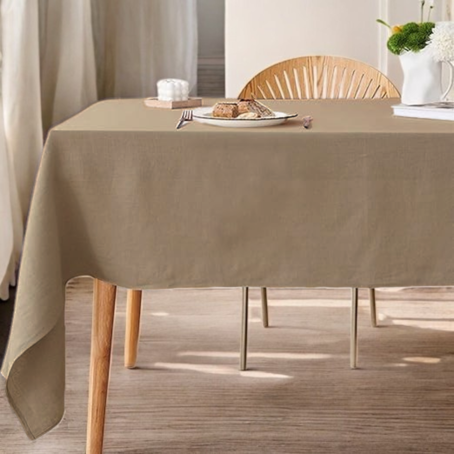 Nappe de table 140x250 taupe lin linaris