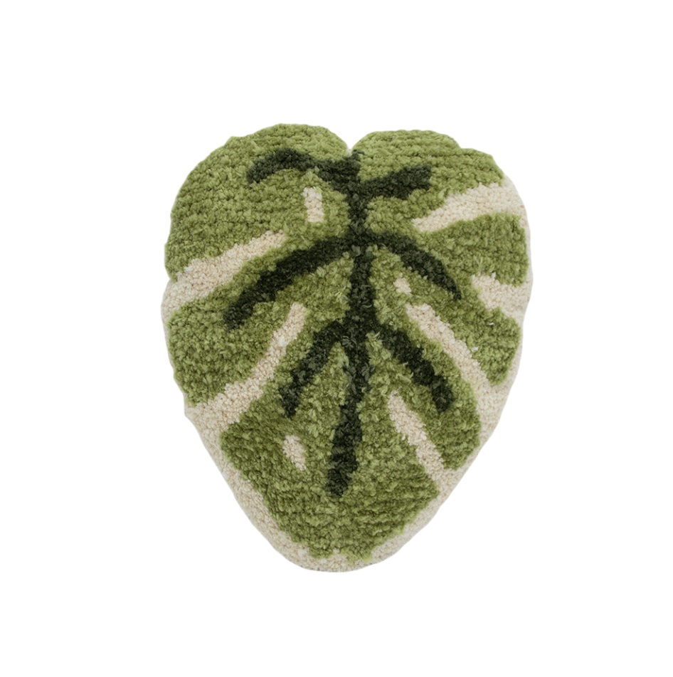 Coussin monstera vert 35x40cm