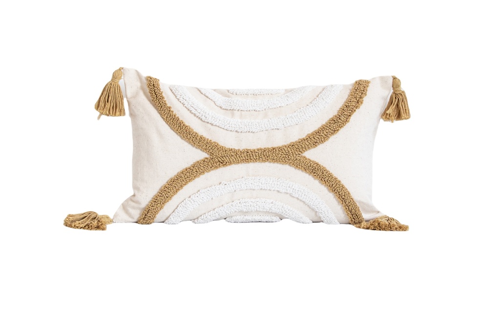 Coussin modern harmony blanc / marron 30x50cm