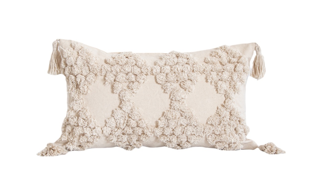 Coussin losanges textures beige 30x50cm