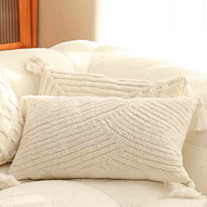 Coussin "nuances de rêve" blanc cassé - 30x50 cm 