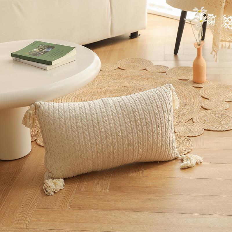 Coussin valentina rectangle blanc cassé - 75x30x50cm