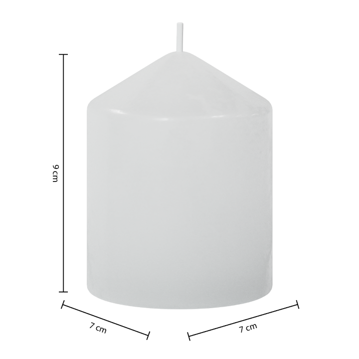 Bougie rond many blanc 7x9