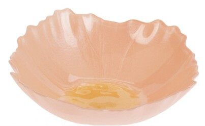 Bol en verre fleur 15cm orange