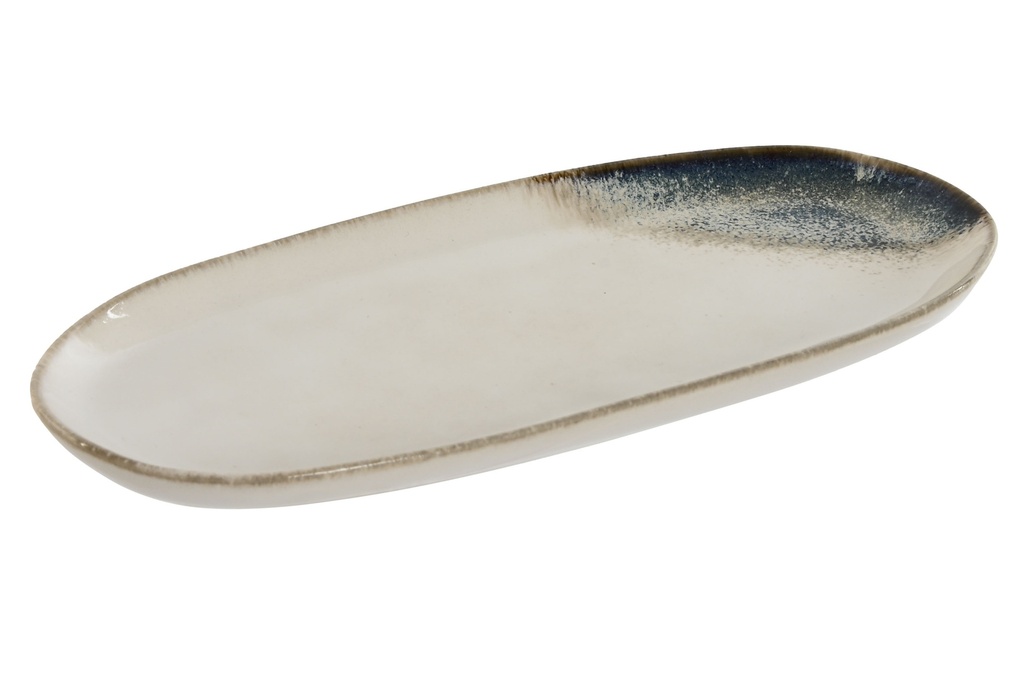 Plateau gres émaillé 30x13x2,2 bleu