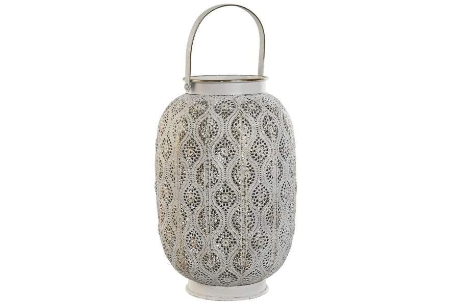 Bougeoir métal 20x20x29,5 blanc