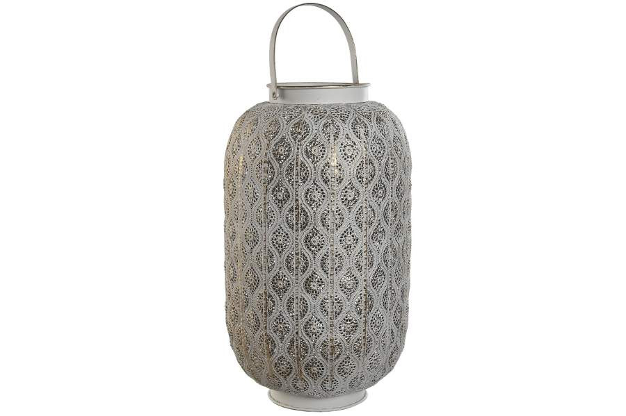 Bougeoir métal 27x27x47 blanc