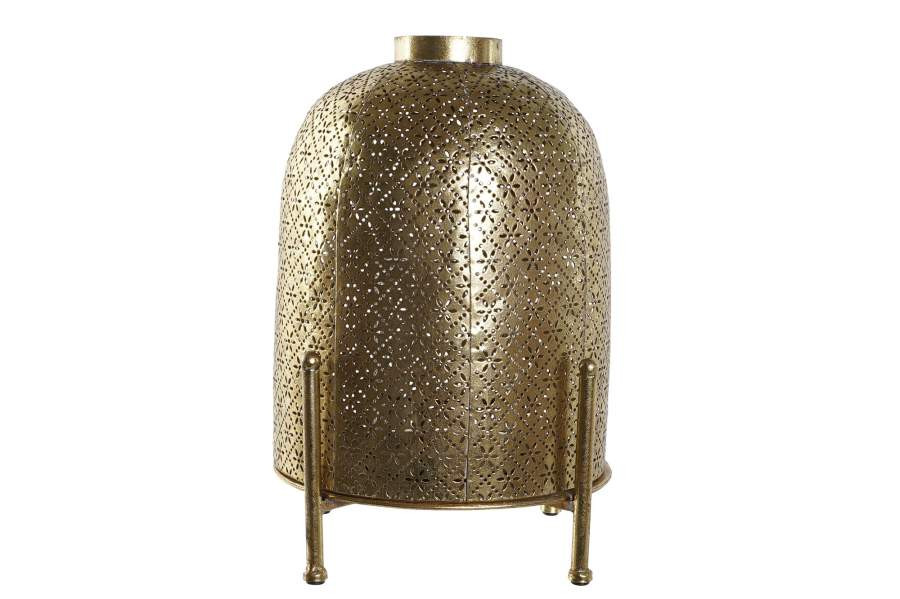 Bougeoir métal verre 24x24x33 doré