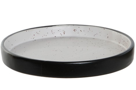 Bougeoir en gres noir 15x15x2 cm