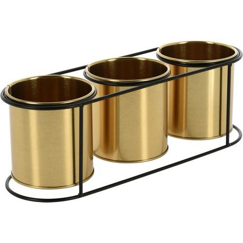 Cache pot doré 3 pots