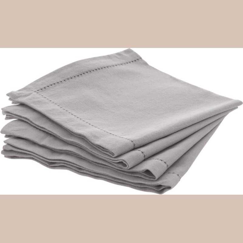 Serviette de  table chambray gris x4