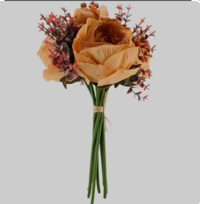 Bouquet  orange avec eucalyptus rouge