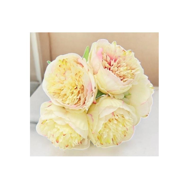 Bouquet pivoine creme rose
