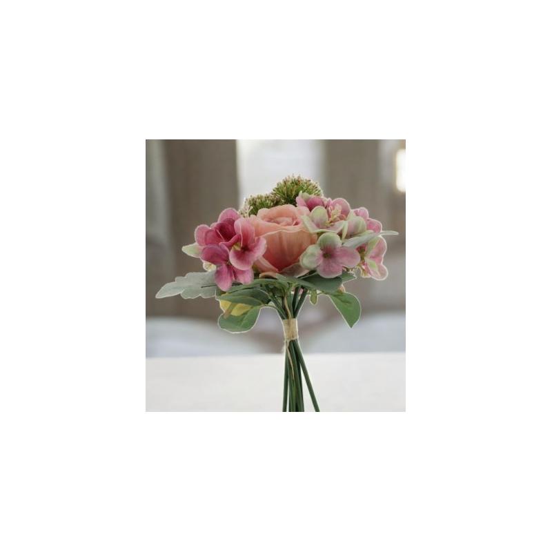 Fleur bouquet rose hortensia coloris peche jaune