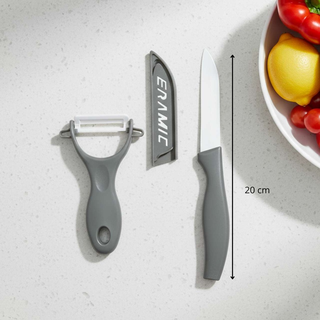 Lot couteau + éplucheur en céramique ZIRCO  