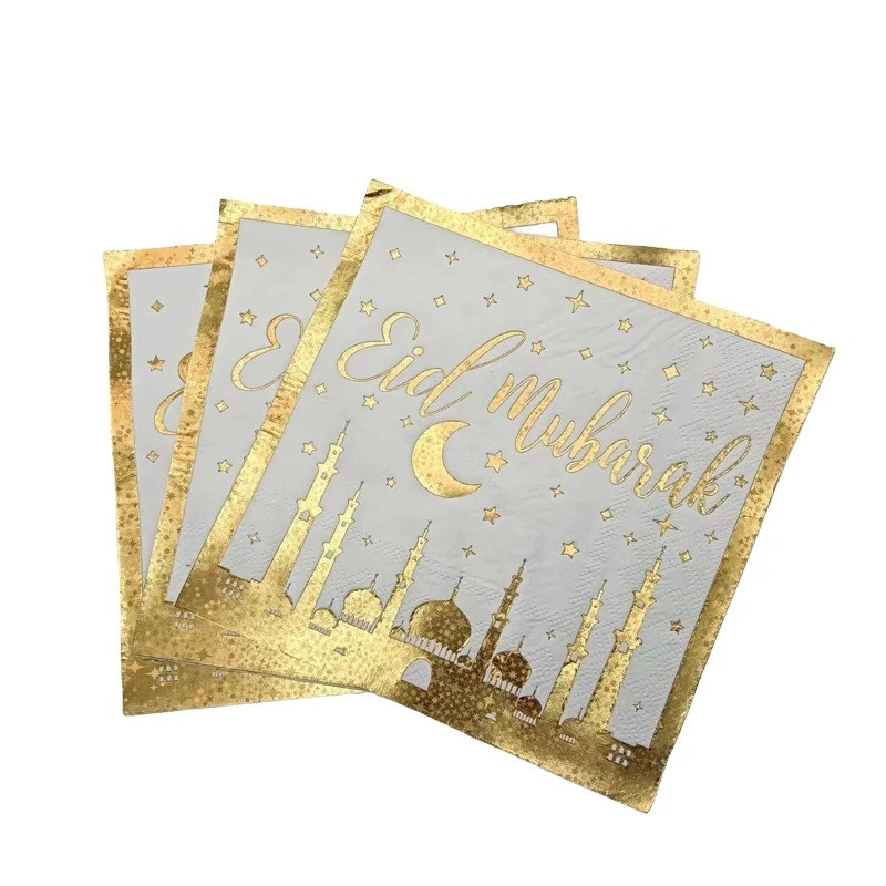 Serviette de table en papier x 20 - thème mosque étoilée aïd - 30x33 cm