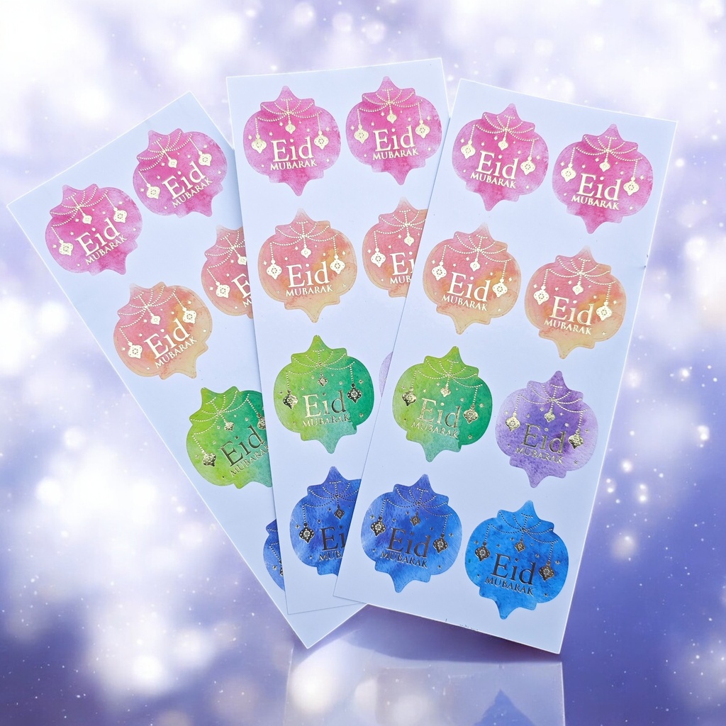 Autocollants de l'aïd mubarak à la feuille d'or