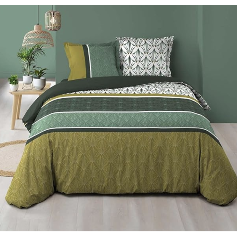 Parure de couette 3 pièces Imp. 240 x 220 cm 57 fils allover Bogota