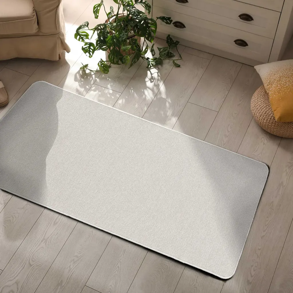 Tapis rectangle 45 x 120 cm tisse uni simeo naturel