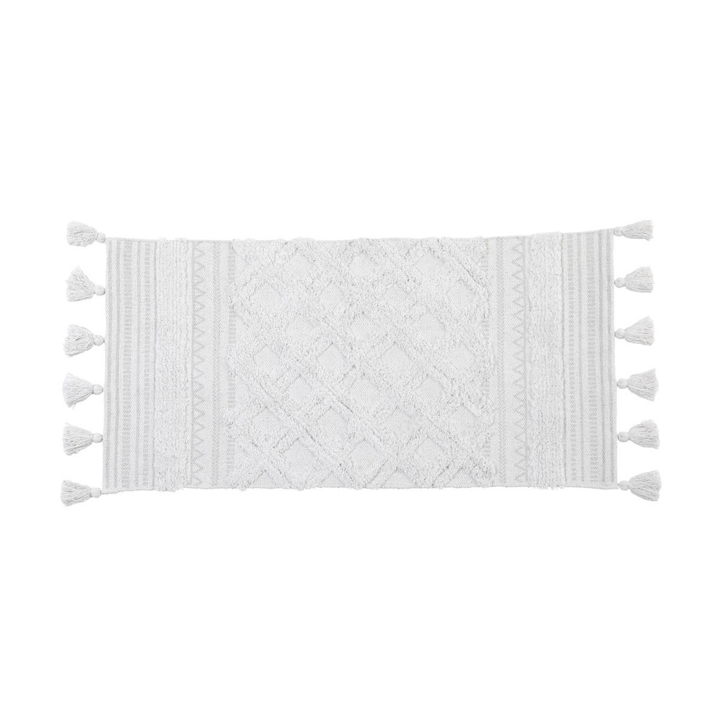 Tapis gabriel coton/autres fibres 45x90 cm - blanc