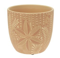 Pot a fleur ceramique orange fleur