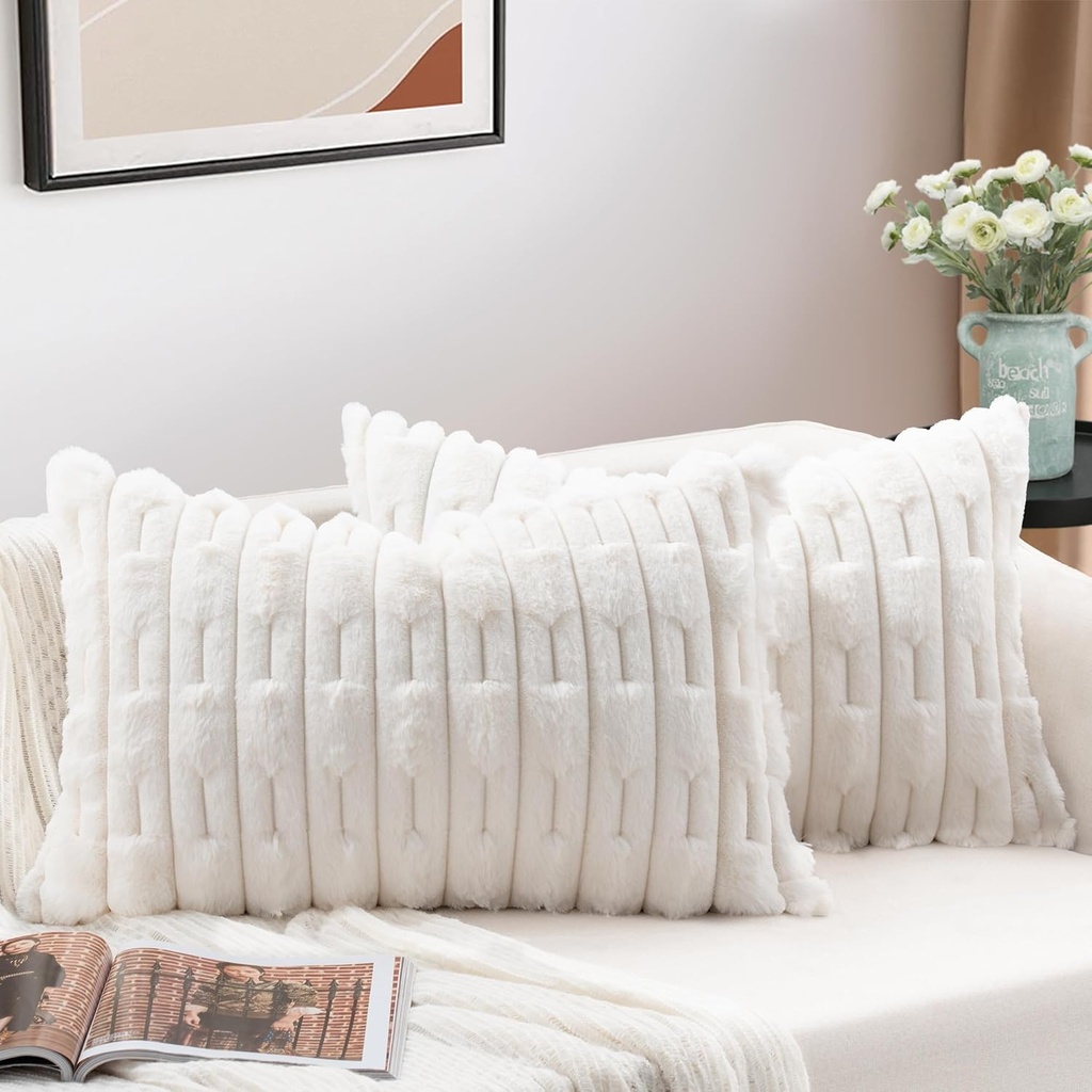 Coussin "élégance" blanc - 30x50cm