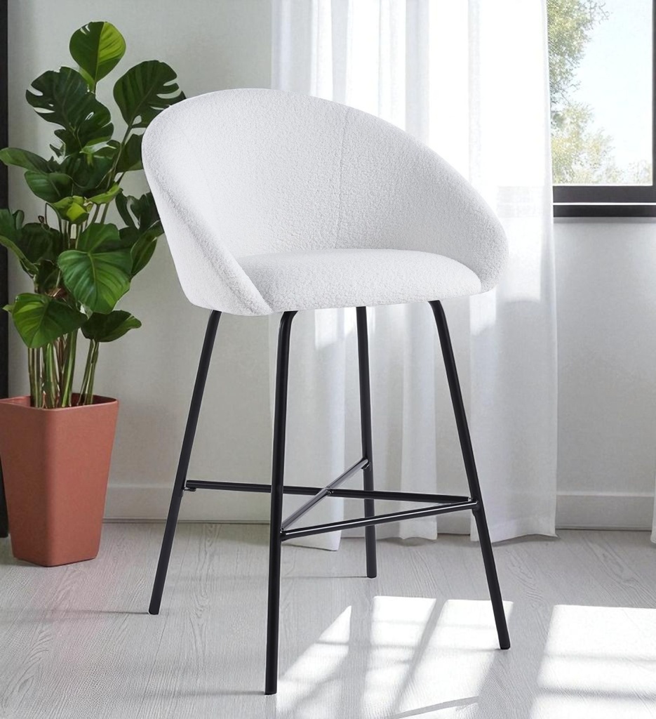 Chaise de bar Velours Héléna Gris