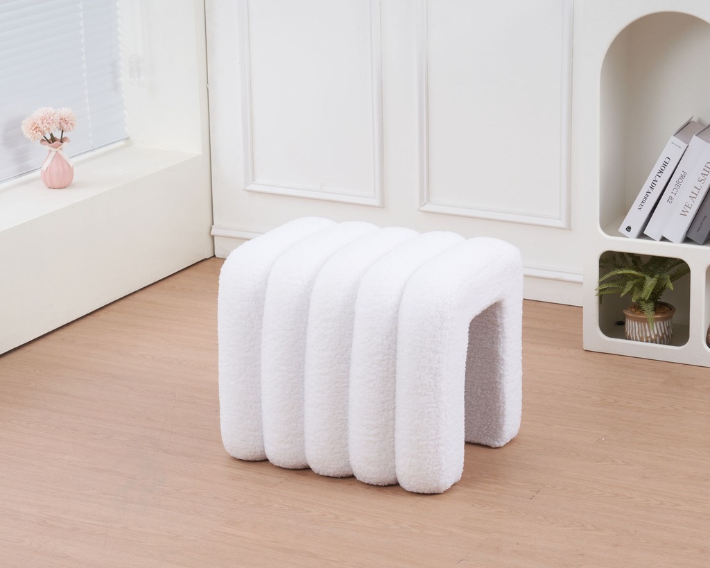 Pouf Maëva blanc
