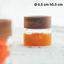 Bocal en verre avec couvercle en acacia Ø 6.5 cm h5.5 cm