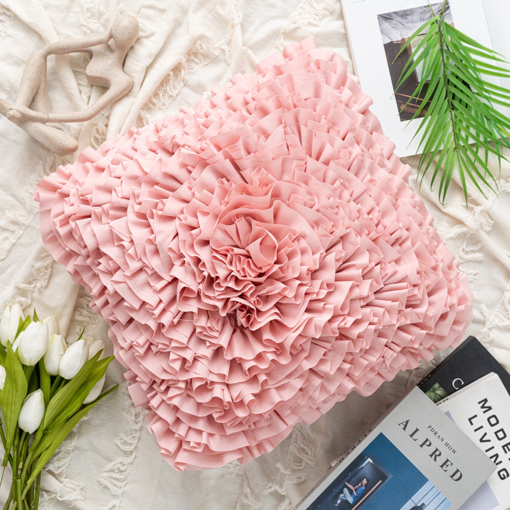 Coussin yuna rose 45x45cm