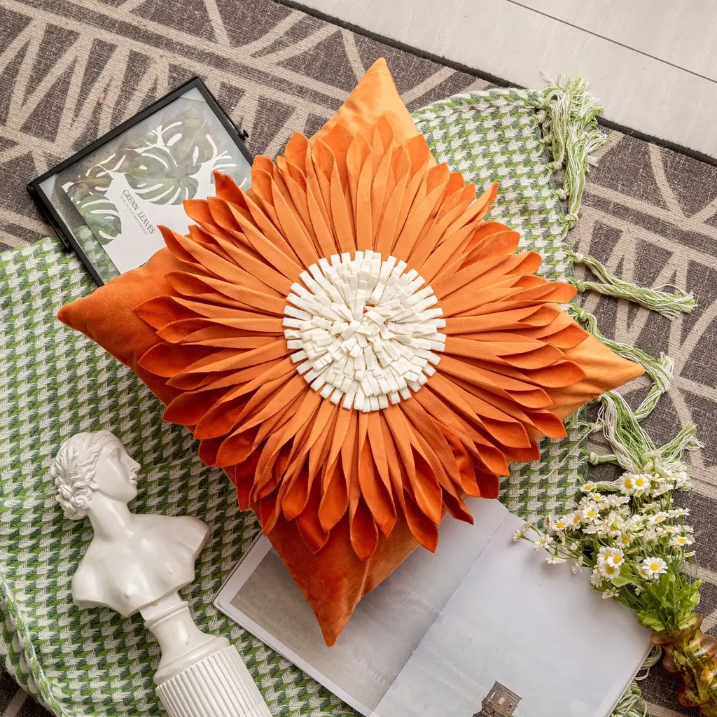 Coussin talia orange 45x45cm