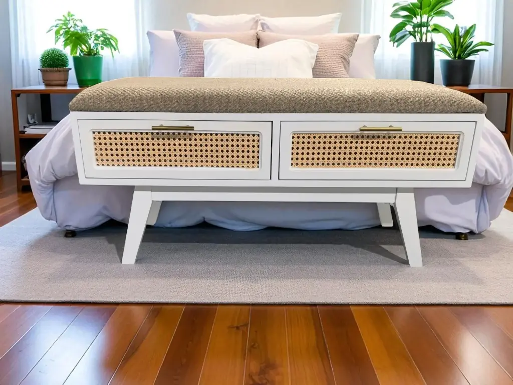 Banc + 2 tiroirs "Canne"