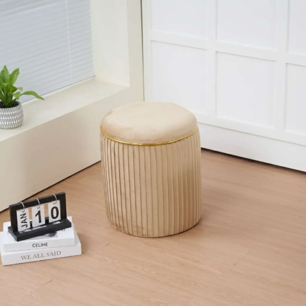 Grand pouf "Magalie" biscuit