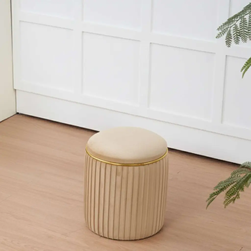 Petit pouf "Magalie" biscuit