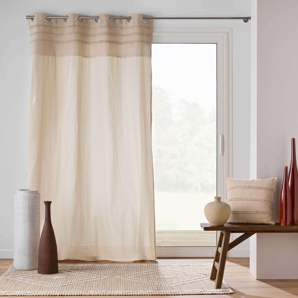 Rideau a oeillets 140 x 240 cm coton/polyester+top fantaisie hilary